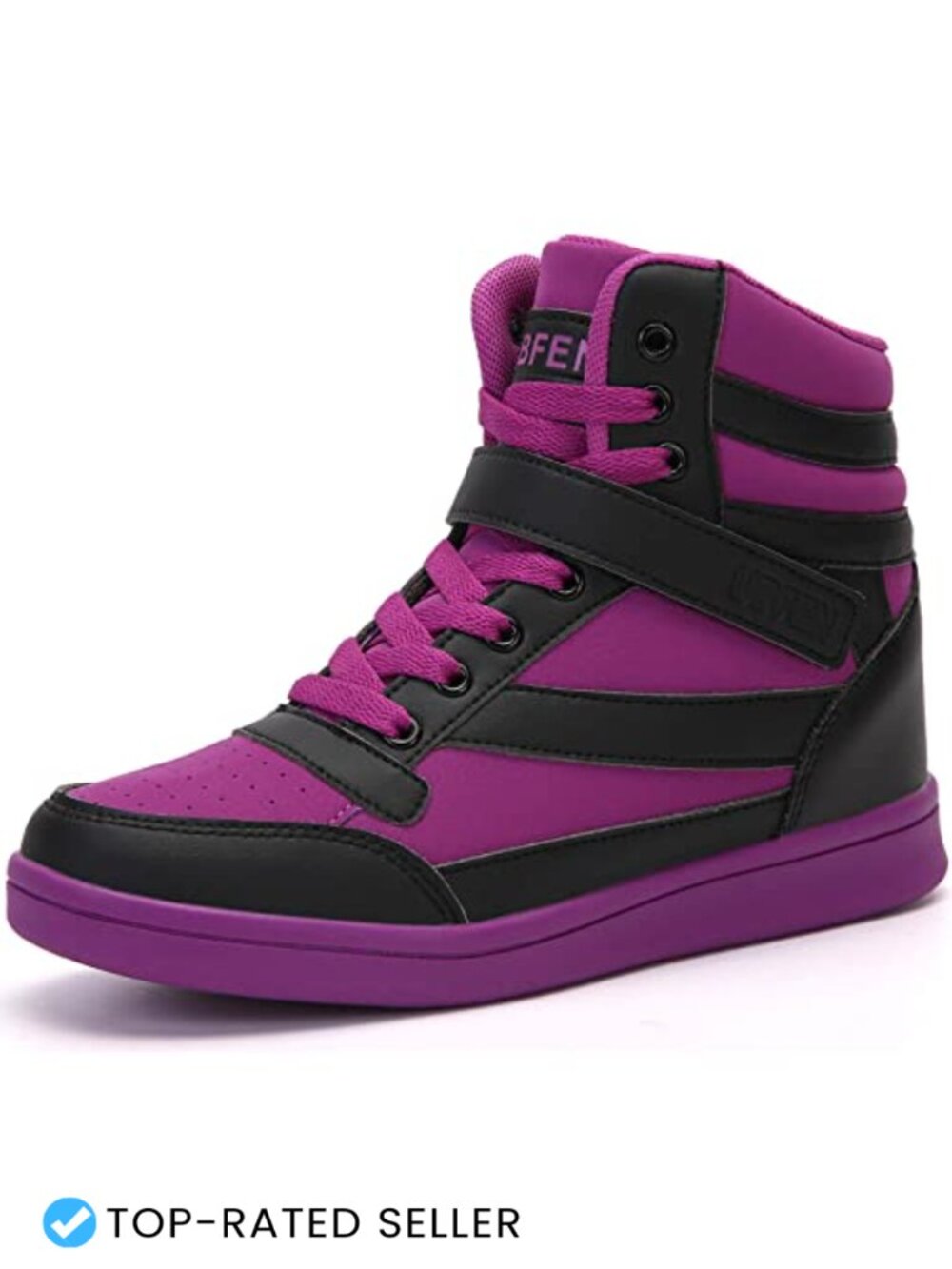 Womens High Top Sneakers Hidden Wedge Heel Ankle Support Lace Up Casual Shoes